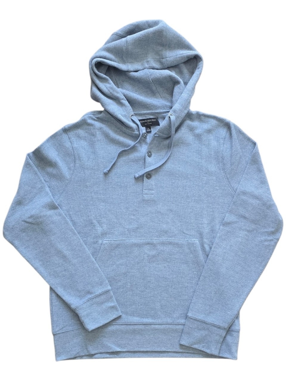 Banana Republic Factory Sky Blue Hooded Henley Pullover